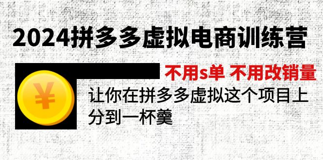 （11525期）2024拼多多虚拟电商训练营 不用s单 不用改销量  在拼多多虚拟上分到一杯羹-369资源站