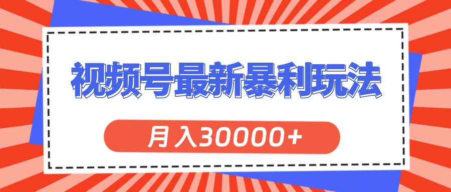 （11588期）视频号最新暴利玩法，轻松月入30000+-369资源站