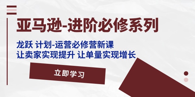 （11623期）亚马逊-进阶必修系列，龙跃 计划-运营必修营新课，让卖家实现提升 让单…-369资源站