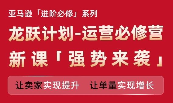 亚马逊进阶必修系列，龙跃计划-运营必修营新课，让卖家实现提升 让单量实现增长-369资源站