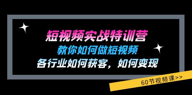 （11729期）短视频实战特训营：教你如何做短视频，各行业如何获客，如何变现 (60节)-369资源站