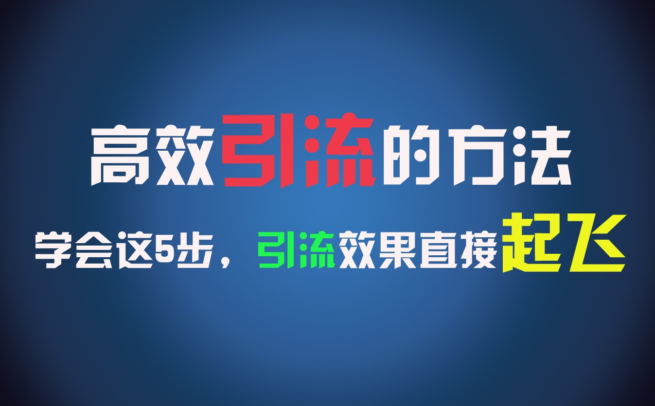 高效引流的方法，可以帮助你日引300+创业粉，一年轻松收入30万，比打工强太多！-369资源站