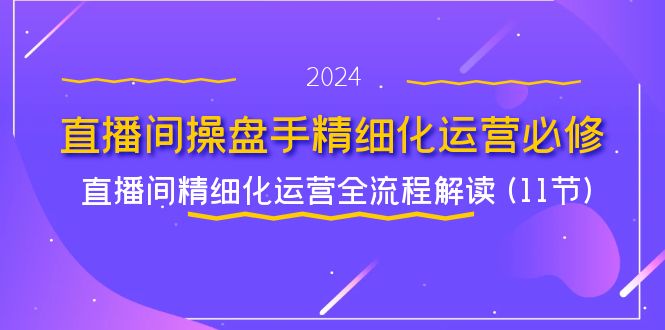 直播间操盘手精细化运营必修，直播间精细化运营全流程解读 (11节)-369资源站