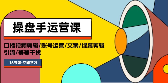 （11803期）操盘手运营课程：口播视频剪辑/账号运营/文案/绿幕剪辑/引流/干货/16节-369资源站