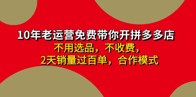 （11853期）拼多多 最新合作开店日收4000+两天销量过百单，无学费、老运营代操作、…-369资源站