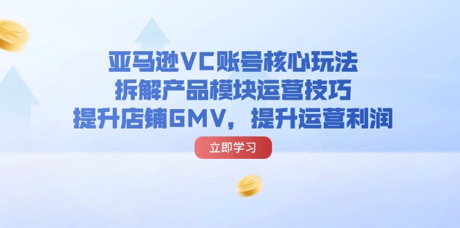 （11848期）亚马逊VC账号核心玩法，拆解产品模块运营技巧，提升店铺GMV，提升运营利润-369资源站