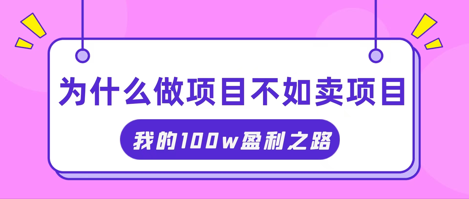 （11893期）抓住互联网创业红利期，我通过卖项目轻松赚取100W+-369资源站