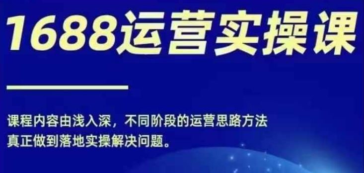 1688实操运营课，零基础学会1688实操运营，电商年入百万不是梦-369资源站