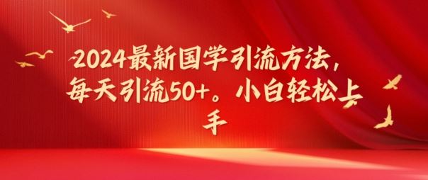 2024最新国学引流方法，每天引流50+，小白轻松上手【揭秘】-369资源站