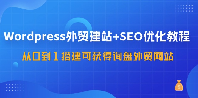 WordPress外贸建站+SEO优化教程，从0到1搭建可获得询盘外贸网站（57节课）-369资源站