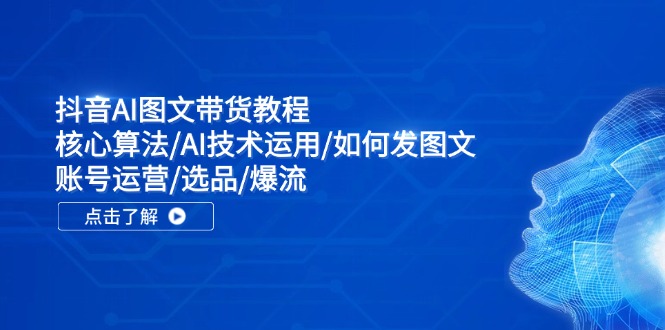 抖音AI图文带货教程：核心算法/AI技术运用/如何发图文/账号运营/选品/爆流-369资源站