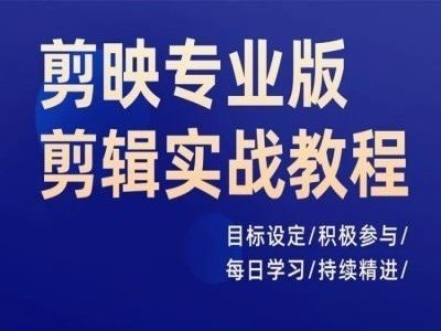 剪映专业版剪辑实战教程，目标设定/积极参与/每日学习/持续精进-369资源站