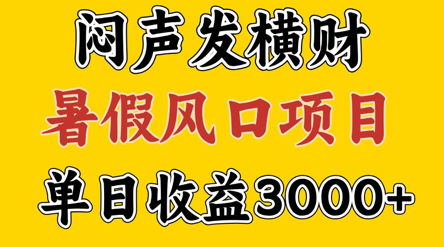 30天赚了7.5W 暑假风口项目，比较好学，2天左右上手-369资源站