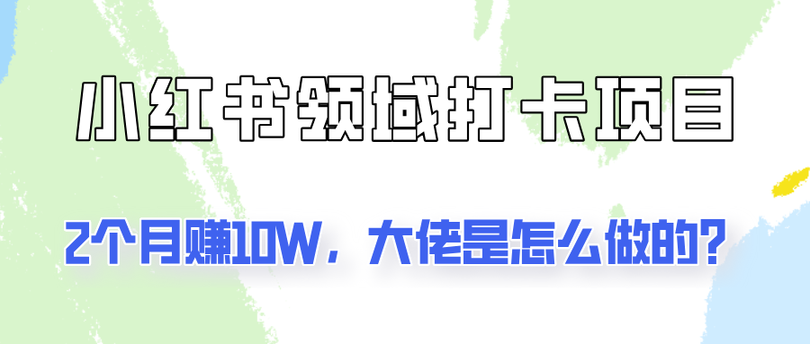 通过小红书领域打卡项目2个月赚10W，大佬是怎么做的？-369资源站