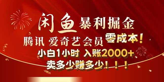 （12236期）闲鱼全新暴力掘金玩法，官方正品影视会员无成本渠道！小白1小时收…-369资源站