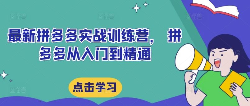 最新拼多多实战训练营， 拼多多从入门到精通-369资源站