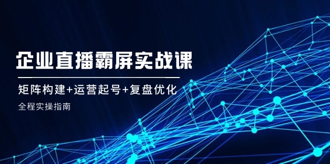 企业直播霸屏实战课：矩阵构建+运营起号+复盘优化，全程实操指南-369资源站