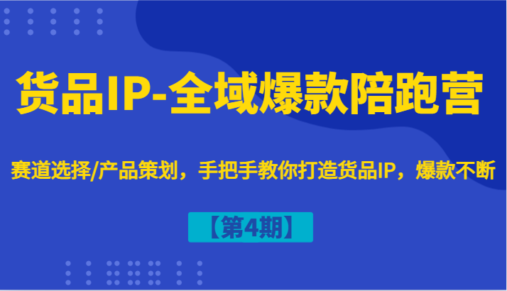 货品IP-全域爆款陪跑营【第4期】赛道选择/产品策划，手把手教你打造货品IP，爆款不断-369资源站