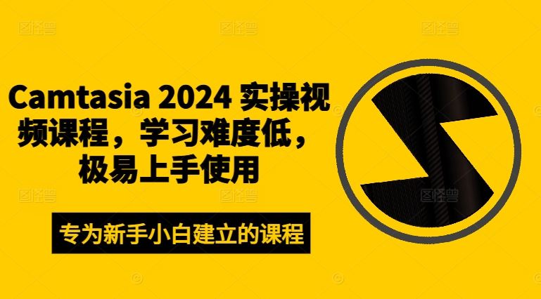 Camtasia 2024 实操视频课程，学习难度低，极易上手使用-369资源站